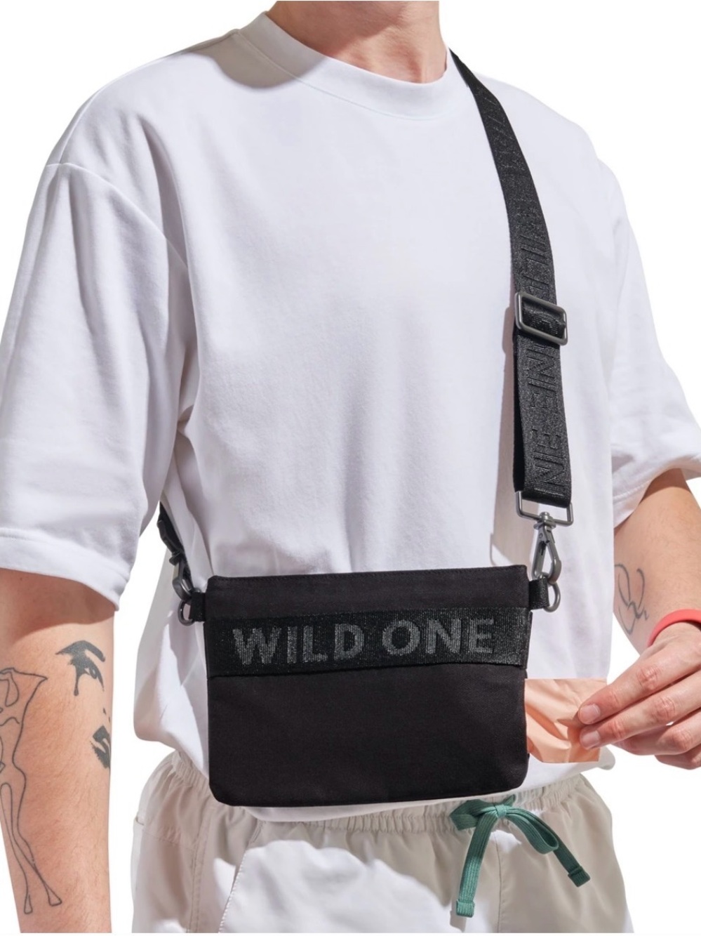 WILD ONE Black Crossbody Belt Bag - Casual Men's Sling